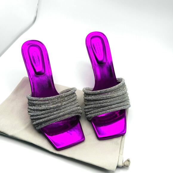 Jonathan Simkhai Crystal Embellishments Fuchsia Party Slides size 38 - Picture 11 of 15